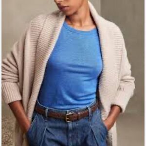 BANANA REPUBLIC Camel Cardigan Wool Blend Heavy Weight Oversized Size Medium